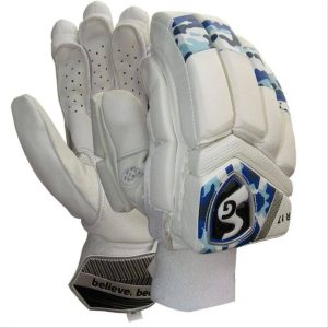 SG R17 Cricket Batting Gloves White and Blue (Mens Size Right-Handed)