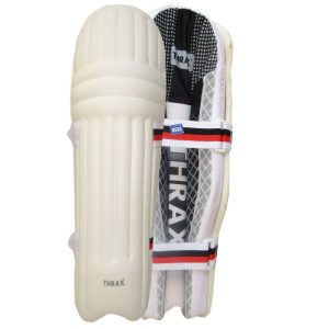 Thrax Ultra Light Molded Batting Pads Color White (Black Gray Backside) (Mens Size Right And Left Handed)