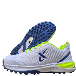 Thrax Rampaze Rubber Cricket Stud Shoes White and Lime